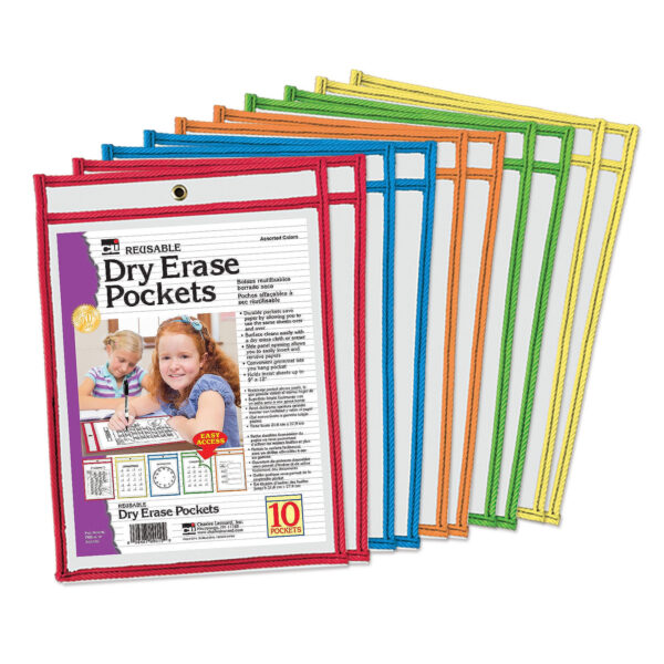 Reusable Dry Erase Pockets, Set of 10