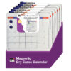 Magnetic Dry Erase Calendar with Marker-Eraser and 2 Magnets, 14" x 14", Pack of 6