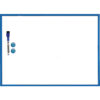 Magnetic Dry Erase Board, 17" x 23", w-Eraser-Marker and 2 Magnets, Blue Frame, 1 Each