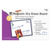 Magnetic Dry Erase Board, 17" x 23", w-Eraser-Marker and 2 Magnets, Blue Frame, 1 Each