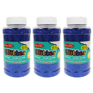 Creative Arts Glitter, 1 lb. Bottle, Blue, Pack of 3