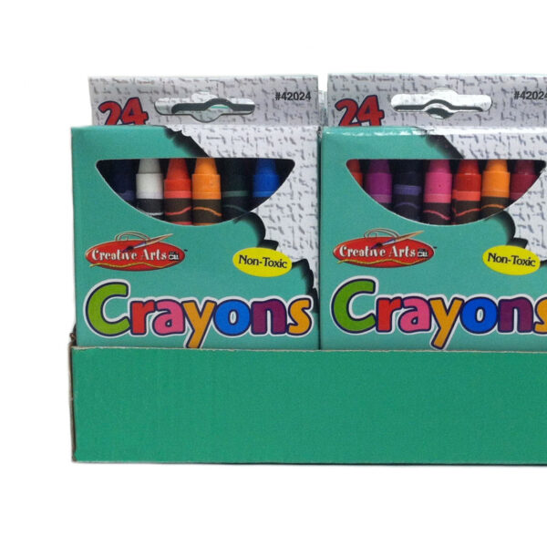 Crayons, Assorted Colors, 24 Per Box, 24 Boxes