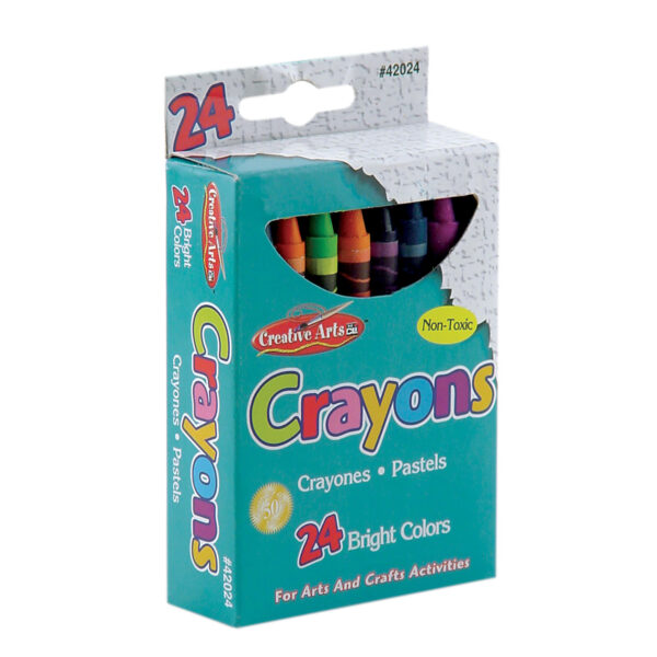 Crayons, Assorted Colors, 24 Per Box, 24 Boxes