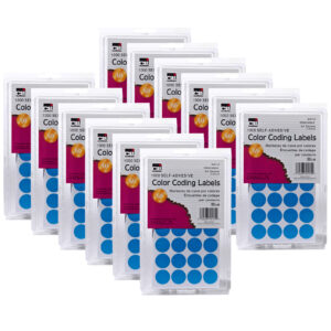 Color Coding Labels, 3-4", Blue, 1000 Per Pack, 12 Packs