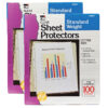 Sheet Protectors, Clear, Standard Weight, Letter Size, 100 Per Box, 2 Boxes