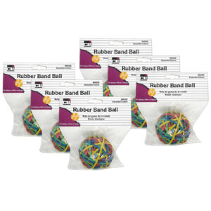 Rubber Bands - Ball (2.95" x 1-8") - Assorted Colors, Pack of 6