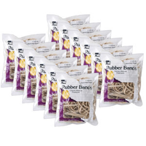 Rubber Bands, Natural Color, 1-3-8oz Bag, 12 Bags