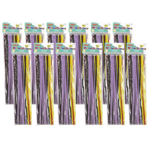 Creative Arts Chenille Stems, 4 mm-12", Assorted Colors, 100 Per Pack, 12 Packs