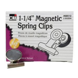 Magnetic Spring Clips, 1-1-4", Box of 24