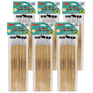 Flat Tip Easel Paint Brushes, 1-4", 12 Per Set, 6 Sets