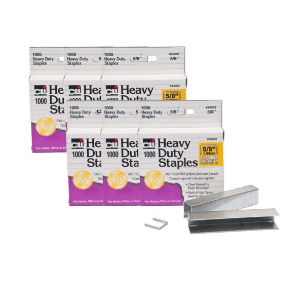 Extra Heavy Duty Staples, 5-8", 1000 Per Pack, 6 Packs