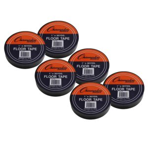 Floor Marking Tape, 1" x 36 yd, Black, 6 Rolls