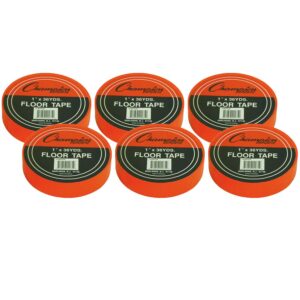 Floor Marking Tape, 1" x 36 yd, Orange, 6 Rolls