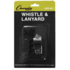 Metal Whistle & Black Lanyard Pack, 6 Packs