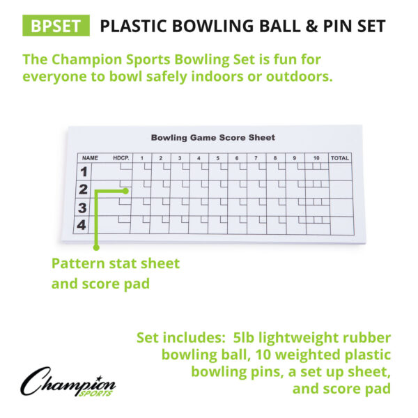 Plastic Bowling Ball & Pin Set