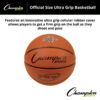 Ultra Grip Rubber Basketball with Bladder, Official Size 7