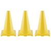 Hi-Visibility Flexible Vinyl Cone, 12", Yellow, Pack of 3