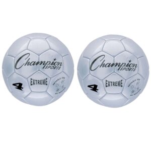 Extreme Soccer Ball, Size 4, Silver, Pack of 2