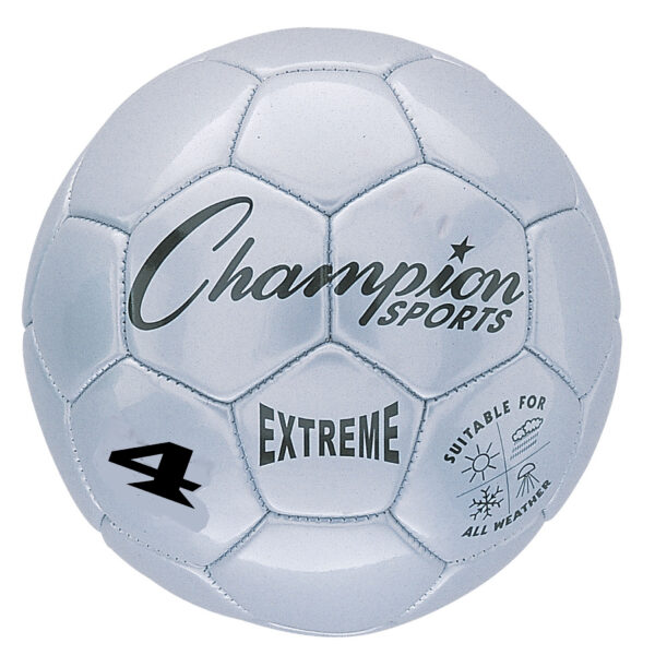 Extreme Soccer Ball, Size 4, Silver