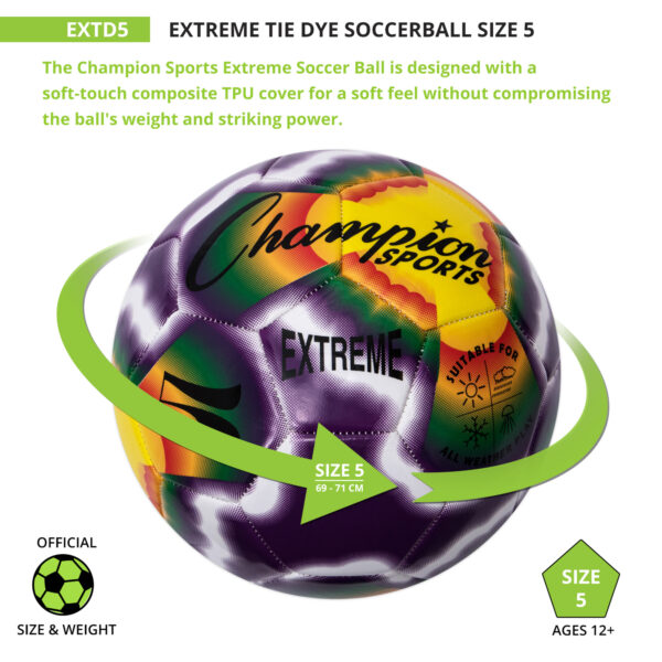 Extreme Tiedye Soccerball, Size 5