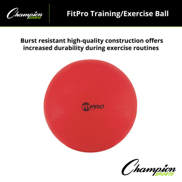 FitPro Training & Exercise Ball, 65cm, Red