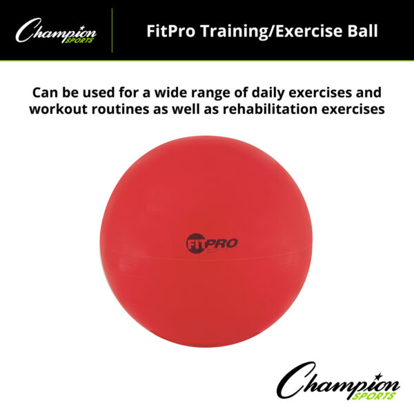 FitPro Training & Exercise Ball, 65cm, Red