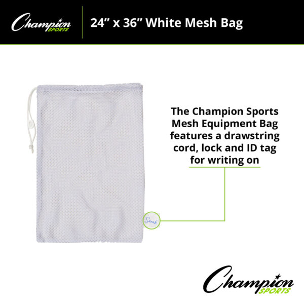 Equipment Bag, Mesh, 24" x 36", White, Pack of 3