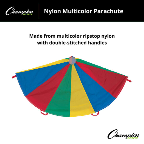 Multi-Colored Parachute, 6' Diameter, 8 Handles