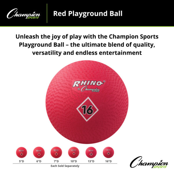 Playground Ball, 16", Red