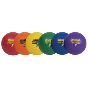 Rhino Poly 7" Playground Ball Set, Assorted Colors, Set of 6