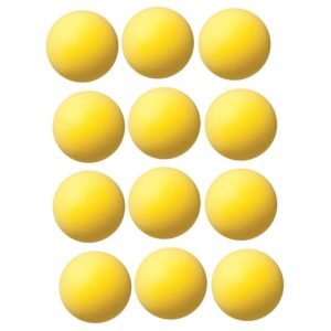 Uncoated Regular Density Foam Ball, 4", Yellow, Pack of 12