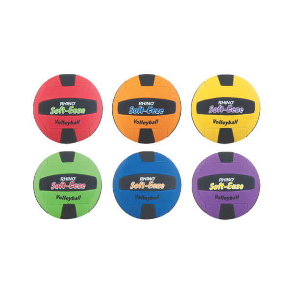 Rhino Softeeze Volleyball Set, Assorted Colors, Set of 6