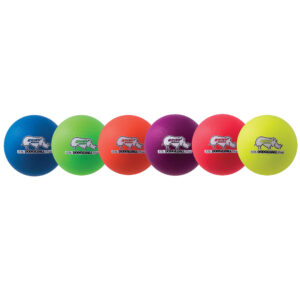 Rhino Skin 6-Inch Low Bounce Dodgeball Set, Assorted Neon Colors, Set of 6