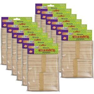 Jumbo Craft Sticks, Natural, 6" x .75", 100 Per Pack, 12 Packs