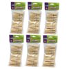 Spring Clothespins, Natural, Large, 2.75", 24 Per Pack, 6 Packs