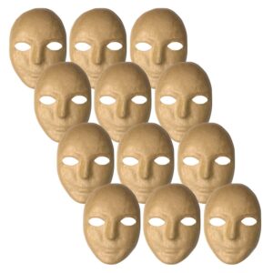 Papier Mache Mask, 8" x 5-1-4", Pack of 12