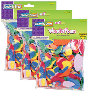 WonderFoam Shapes, Assorted Sizes, 720 Pieces Per Pack, 3 Packs