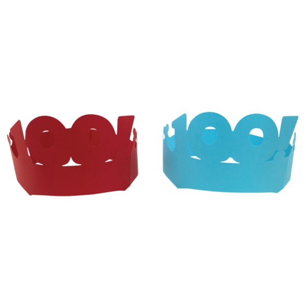 100 Days of School Paper Crowns, 4.5" x 24.75", 25 Per Pack, 2 Packs