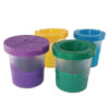 No-Spill Round Paint Cups with Colored Lids, 3" Dia., 10 Per Pack, 2 Packs