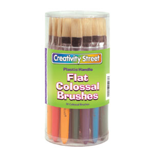 Colossal Brushes, Flat, Assorted Colors, 7.25" Long, 30 Brushes