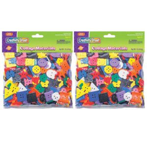 Plastic Buttons, Assorted Colors, 3-4" to 1", 1 lb. Per Pack, 2 Packs