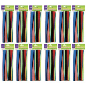 Jumbo Stems, Assorted, 12" x 6 mm, 100 Pieces Per Pack, 12 Packs