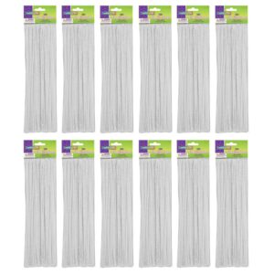 Regular Stems, White, 12" x 4 mm, 100 Per Pack, 12 Packs