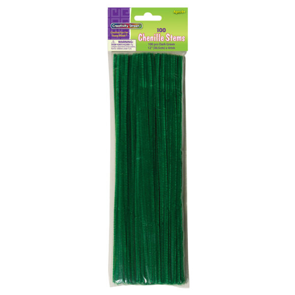 Regular Stems, Dark Green, 12" x 4 mm, 100 Per Pack, 12 Packs