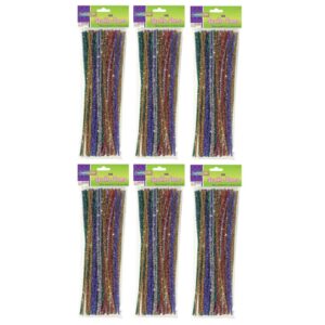 Jumbo Sparkle Stems, Assorted Colors, 12" x 6 mm, 100 Per Pack, 6 Packs