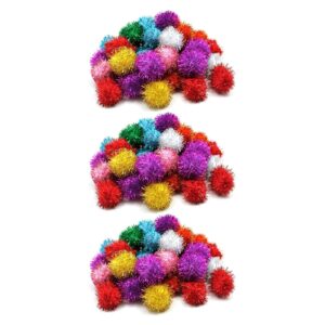 Glitter Pom Pons, Assorted Colors, 1", 40 Pieces Per Pack, 3 Pack