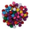 Glitter Pom Pons, Assorted Colors, 1-2", 80 Per Pack, 6 Packs