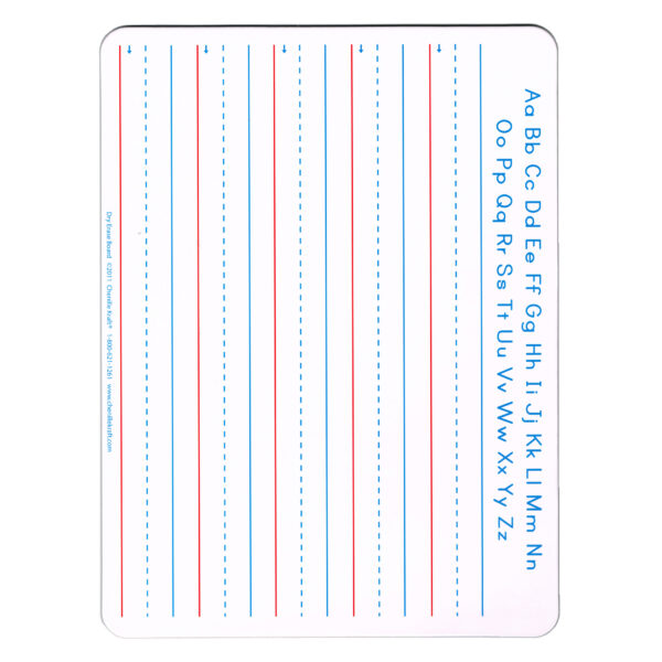 Handwriting Whiteboard, 2-Sided, Ruled-Plain, 1" x 1-2" x 1-2" Ruled, 9" x 12", 10 Boards