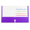 2-Pocket Laminated Paper Portfolios with 3-Hole Punch, Purple, Box of 25