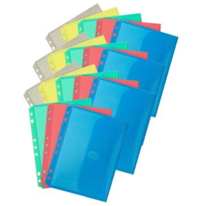 Mini Size Binder Pocket, Side Loading, Assorted, Pack of 18